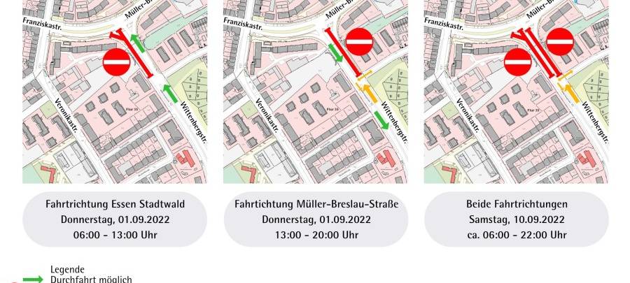Essen: Größere Verkehrseinschränkungen in Rüttenscheid