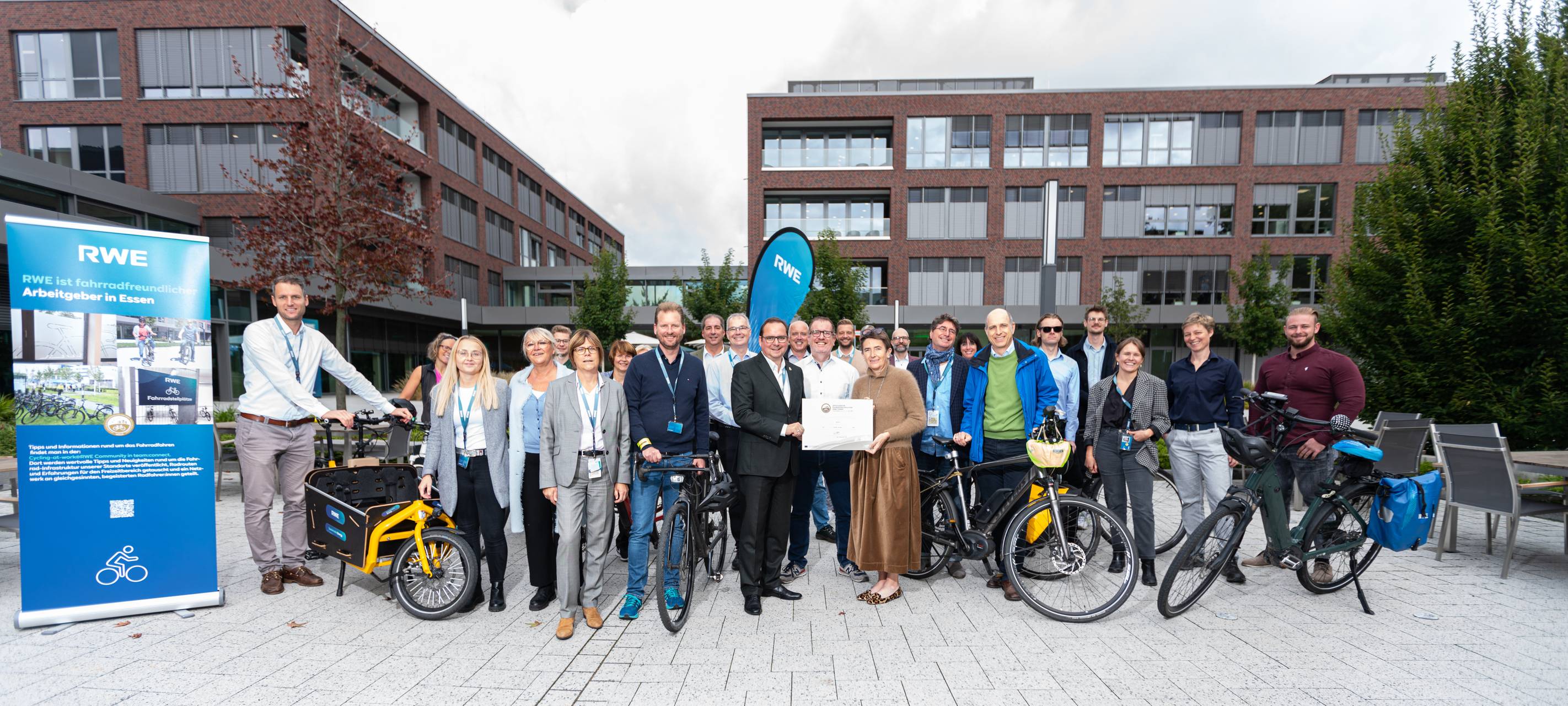 Der Energiekonzern RWE in Altenessen ist zum fahrradfreundlichen Arbeitgeber ernannt worden.