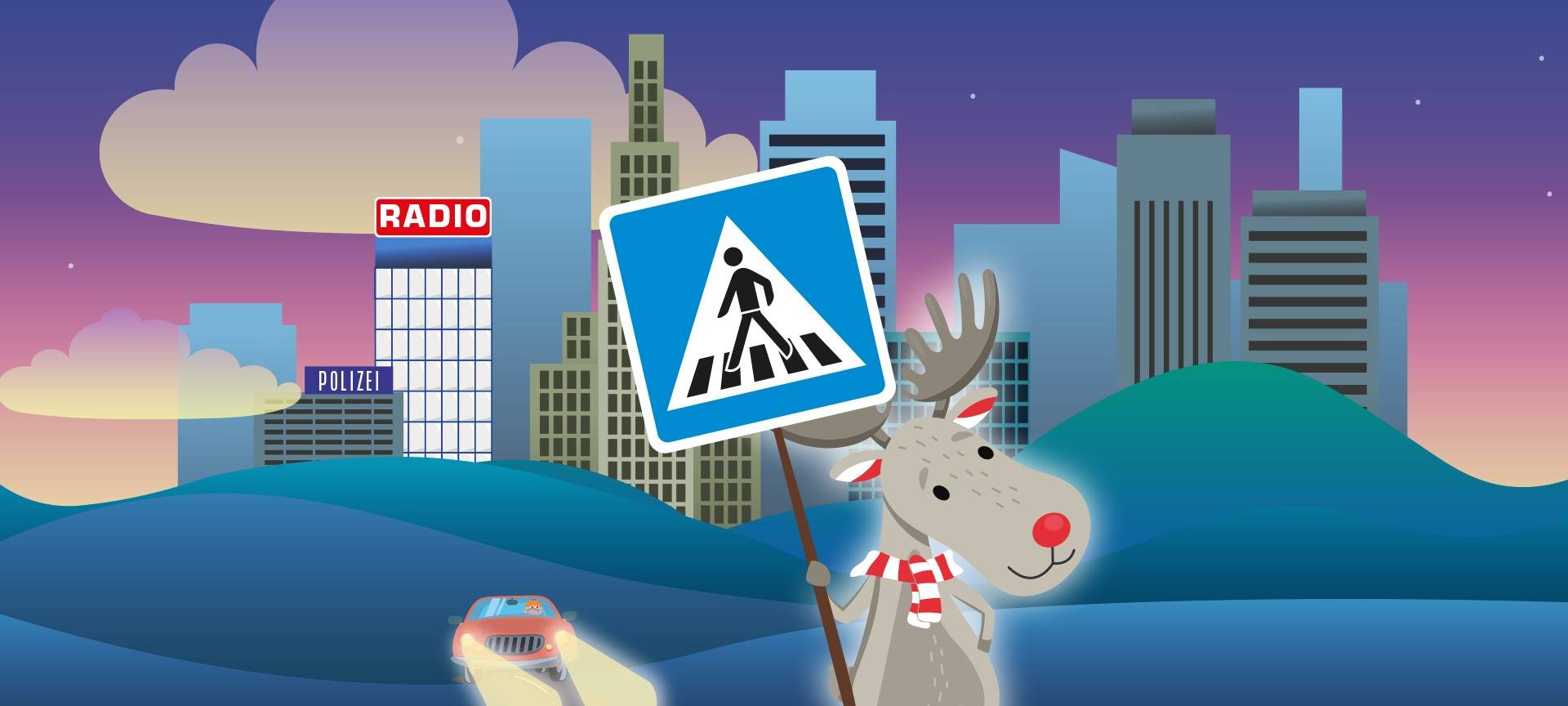 Radioelch Emil sorgt für Sicherheit im Straßenverkehr