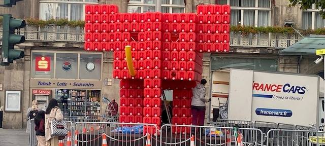 Aufbau des Essen Light Festival läuft