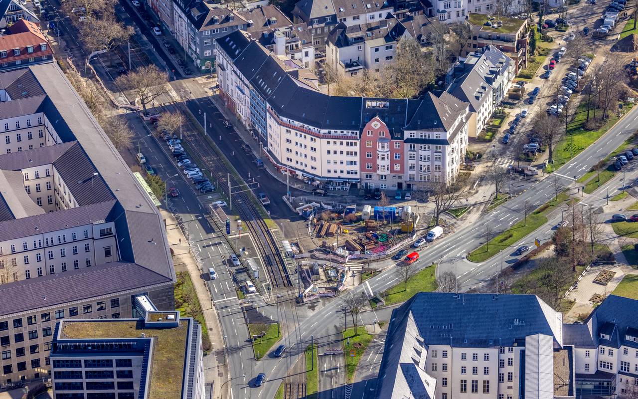 Baustelle auf der Zweigertstraße in Essen-Rüttenscheid 2022