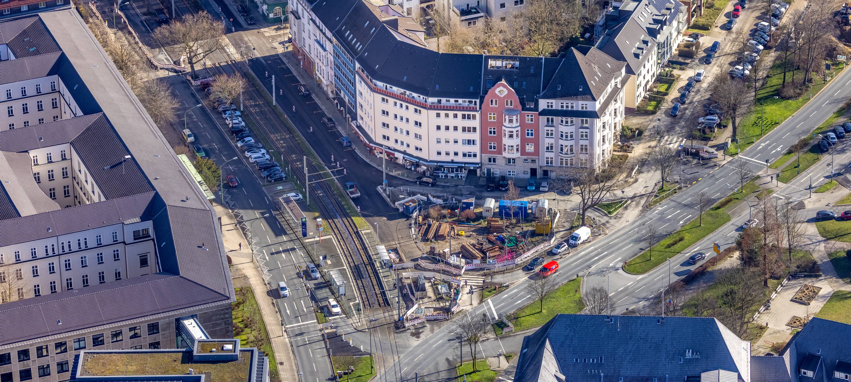 Baustelle auf der Zweigertstraße in Essen-Rüttenscheid 2022