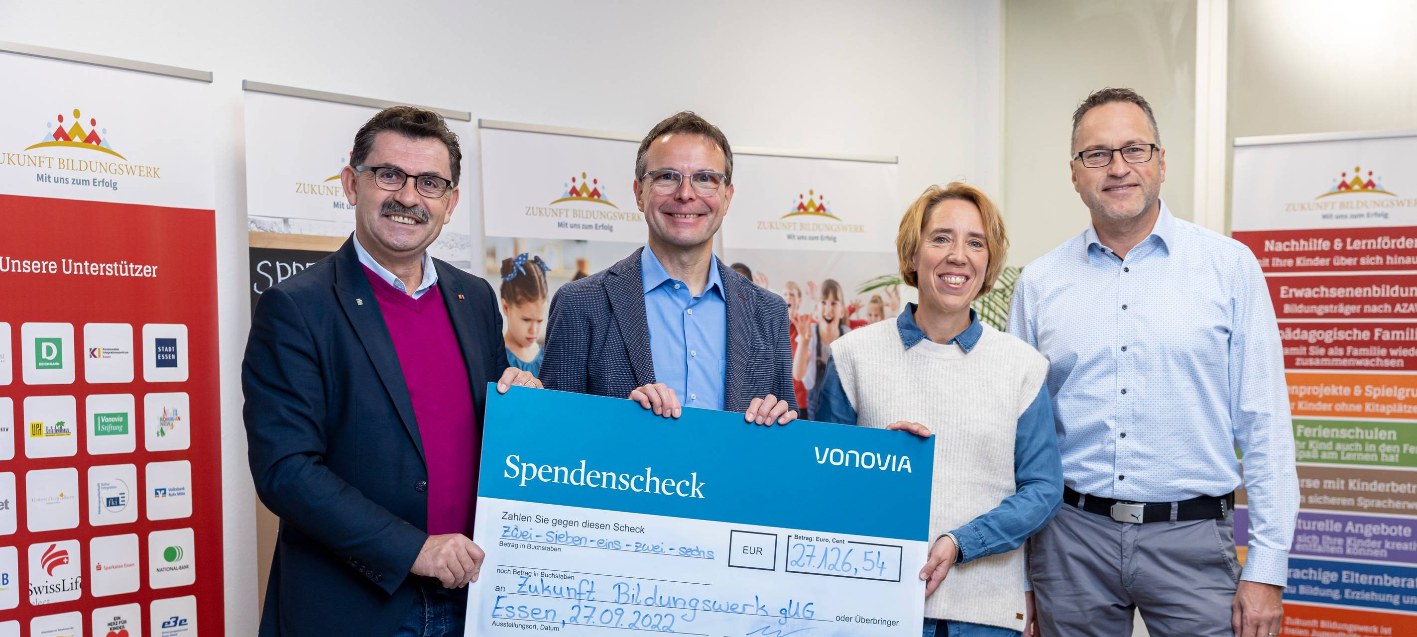 Vonovia Mieterstiftung spendet 27.000 Euro für „Zukunft Bildungswerk“ in Essen-Steele