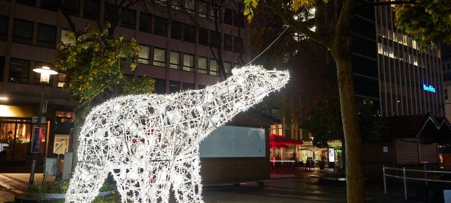 Eisbär bei den Lichtwochen in Essen