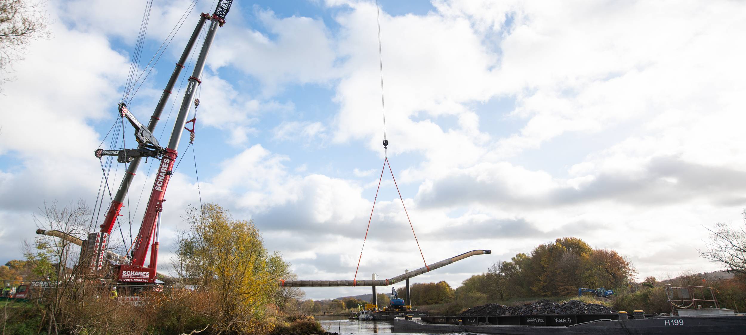 Essen: Gasleitung durch die Ruhr verlegt