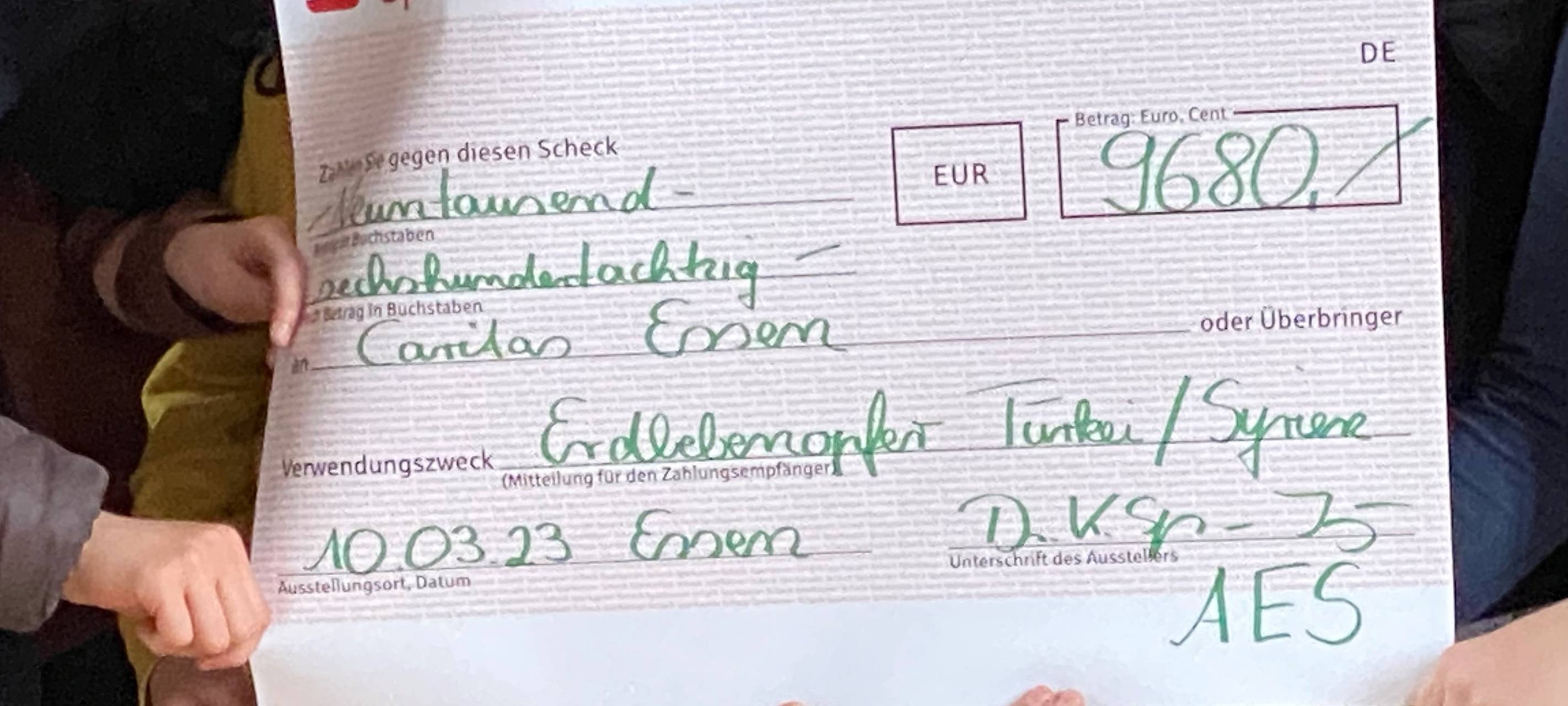 Schüler in Essen spenden große Summe an Erdbebenhilfe