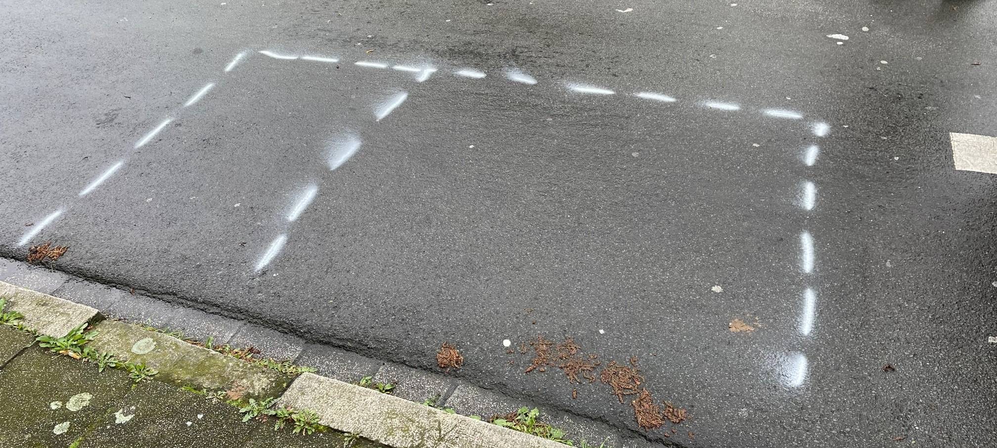 Bomben-Fundort Werrastraße in Essen: Bereich für Versorgungsleitungen