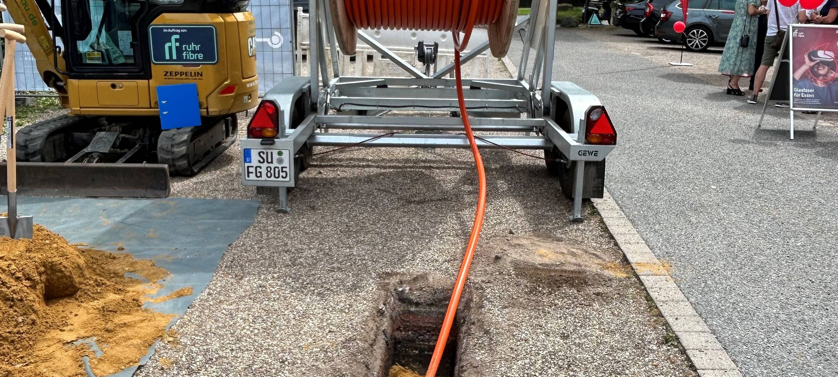 In Essen kommen weitere Baustellen für Glasfaserkabel