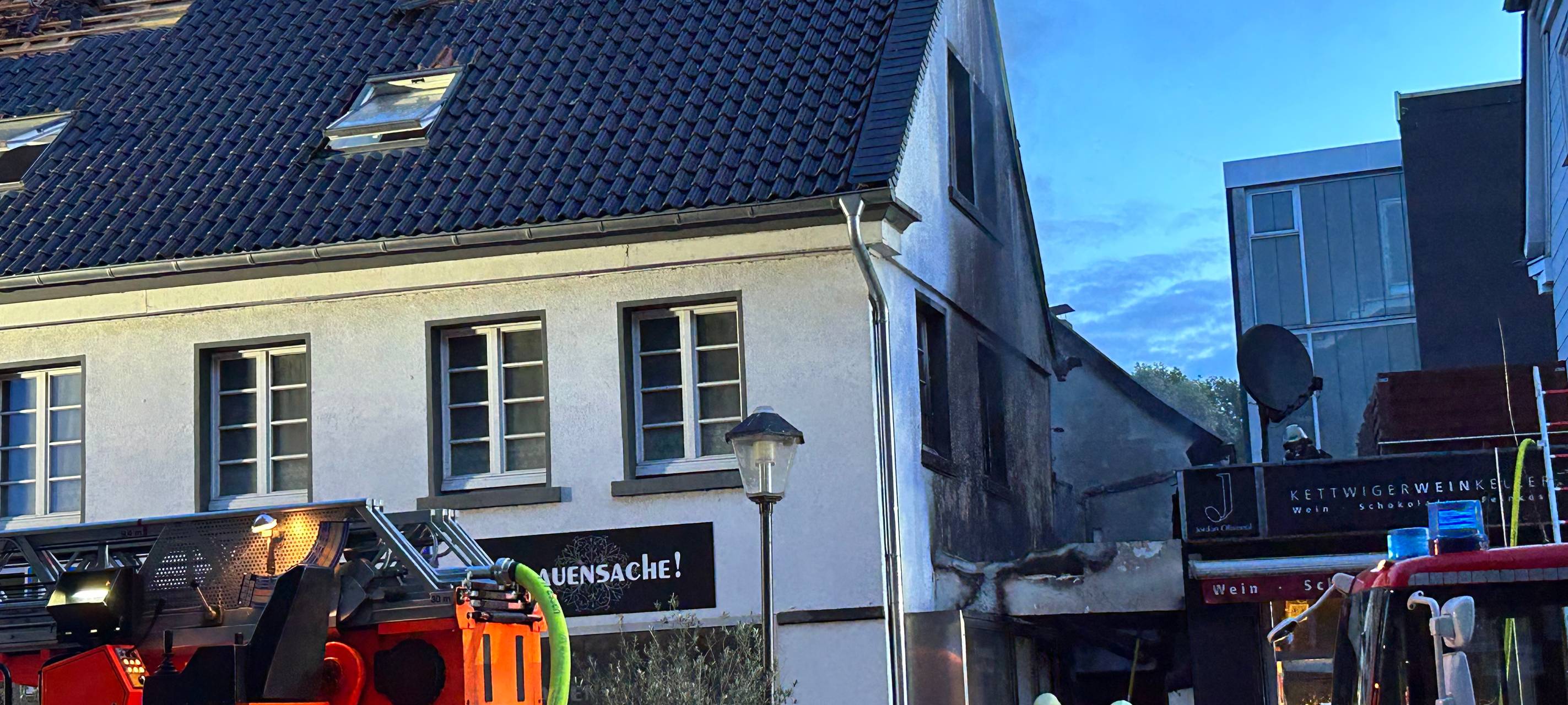 Brand in Essen in altem Fachwerkhaus