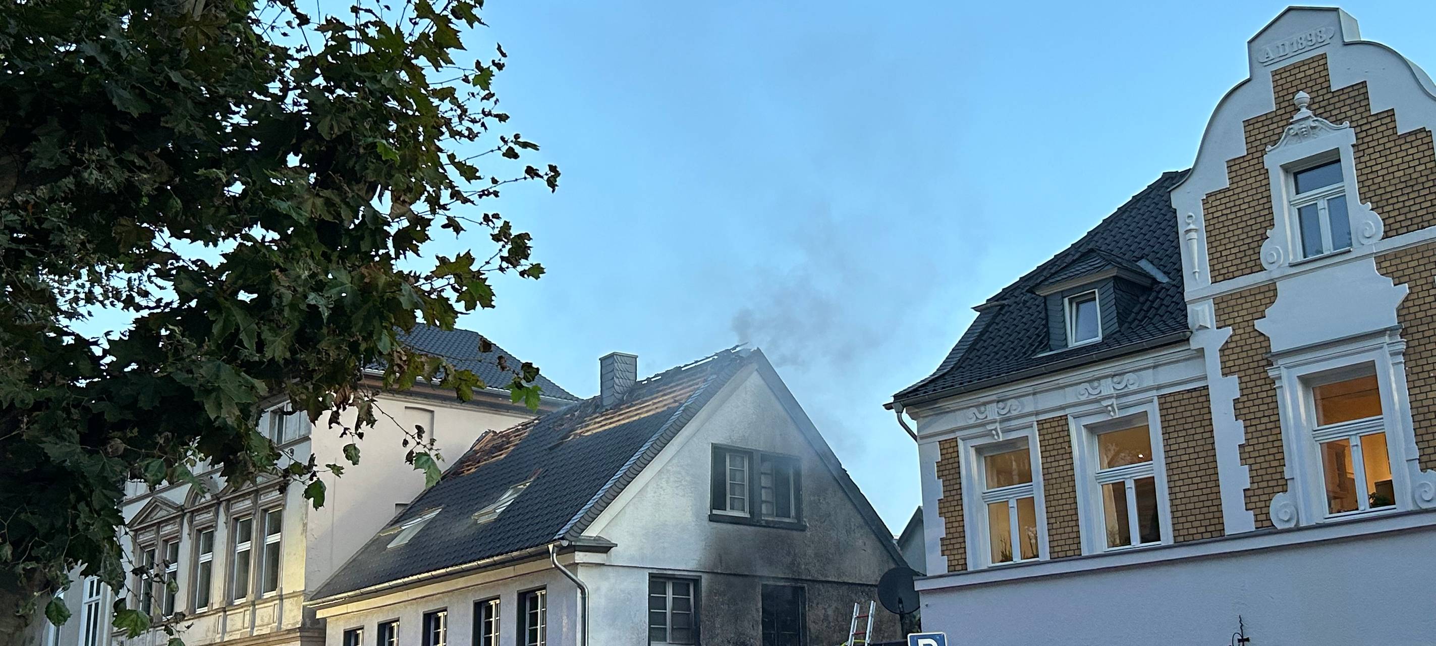 Brand in Essen in altem Fachwerkhaus