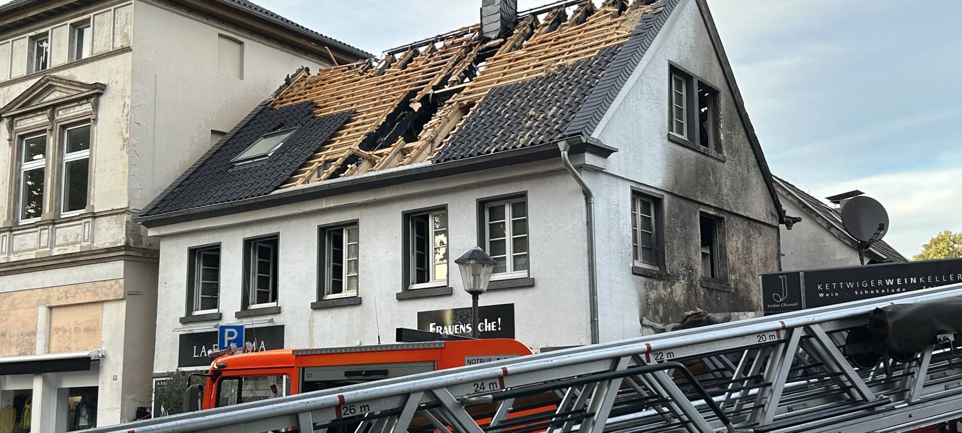 Brand in Essen in altem Fachwerkhaus