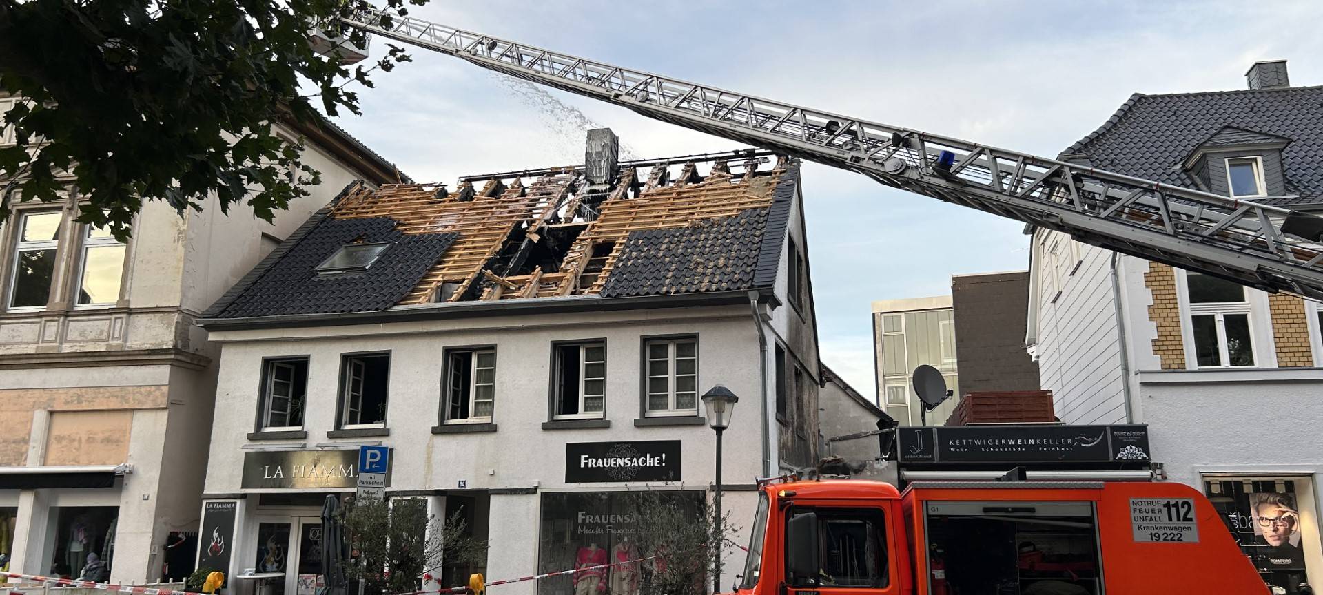 Brand in Essen in altem Fachwerkhaus