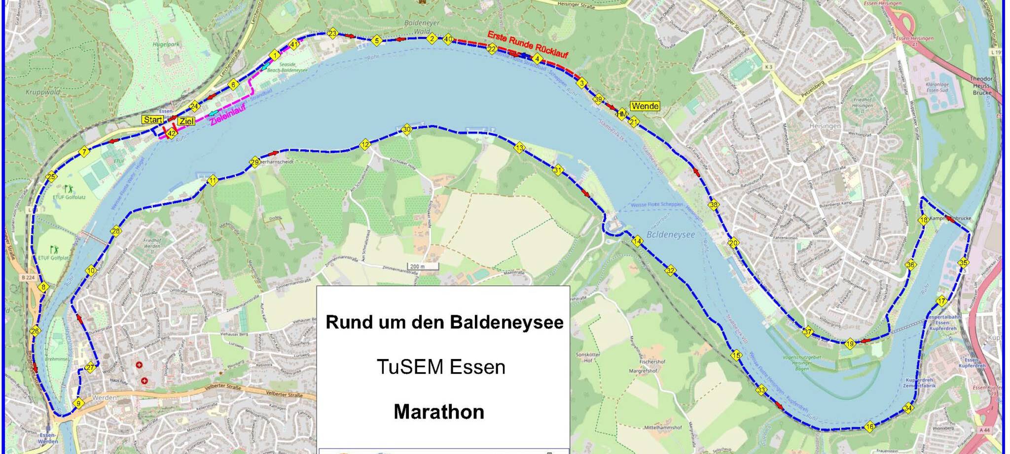 Marathon in Essen: 2.000 Sportler am Baldeneysee