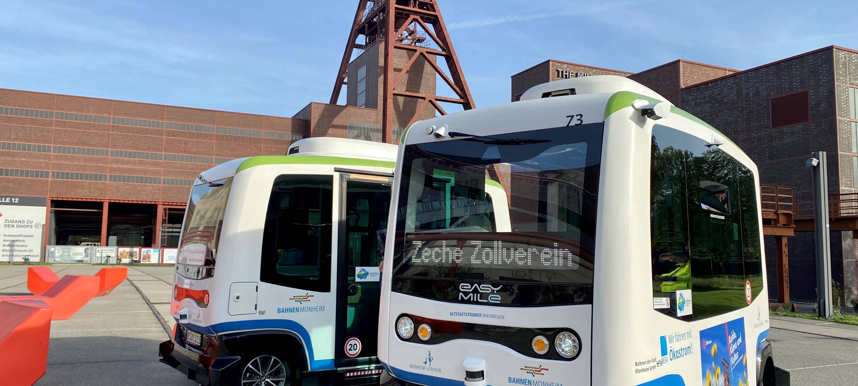 Zeche Zollverein in Essen: Autonome Busse bringen Besucher von A nach B