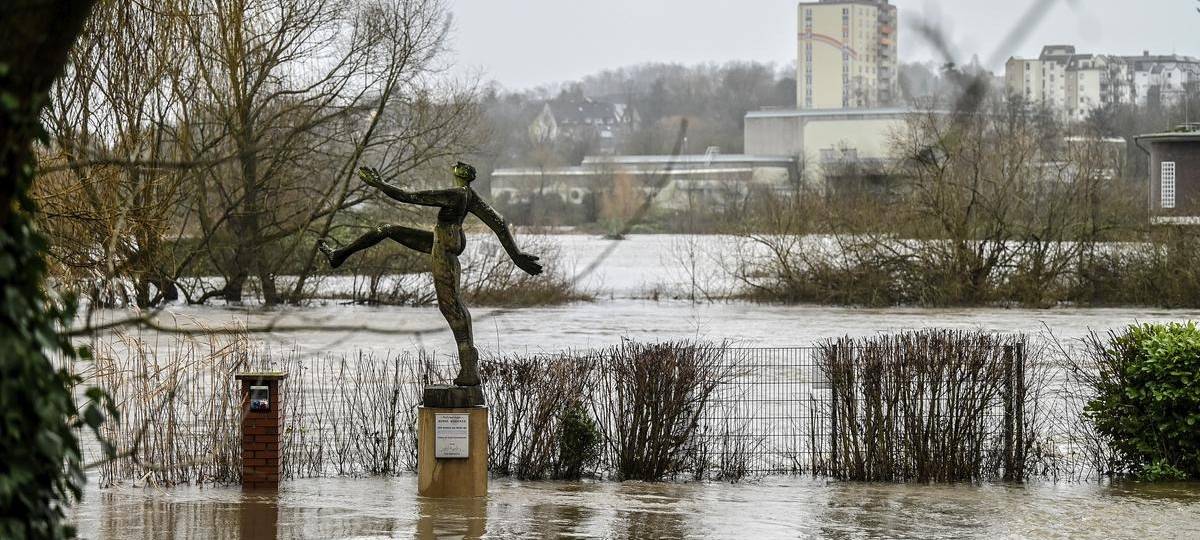 Hochwasser in Essen – so sieht es an der Ruhr am 1. Weihnachtstag aus