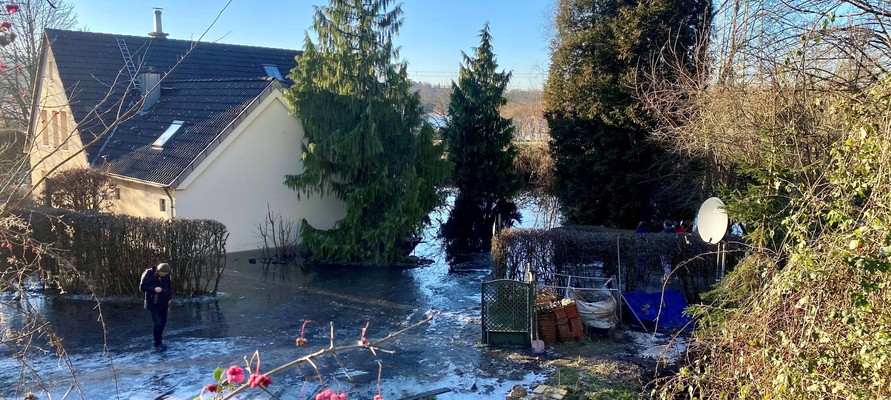 Haus in Essen-Überruhr im Wasser