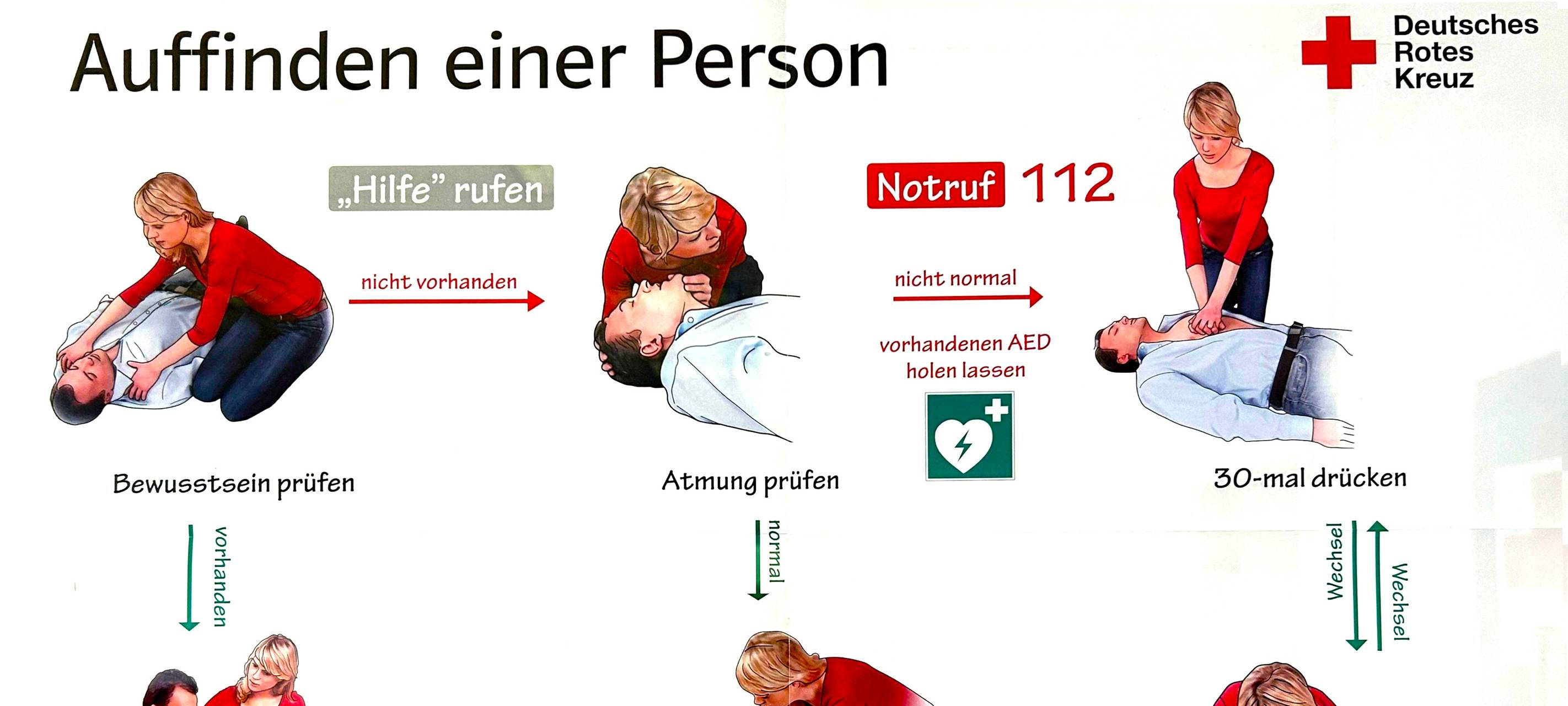 Erste Hilfe in Essen: Anleitung für Wiederbelebung und stabile Seitenlage