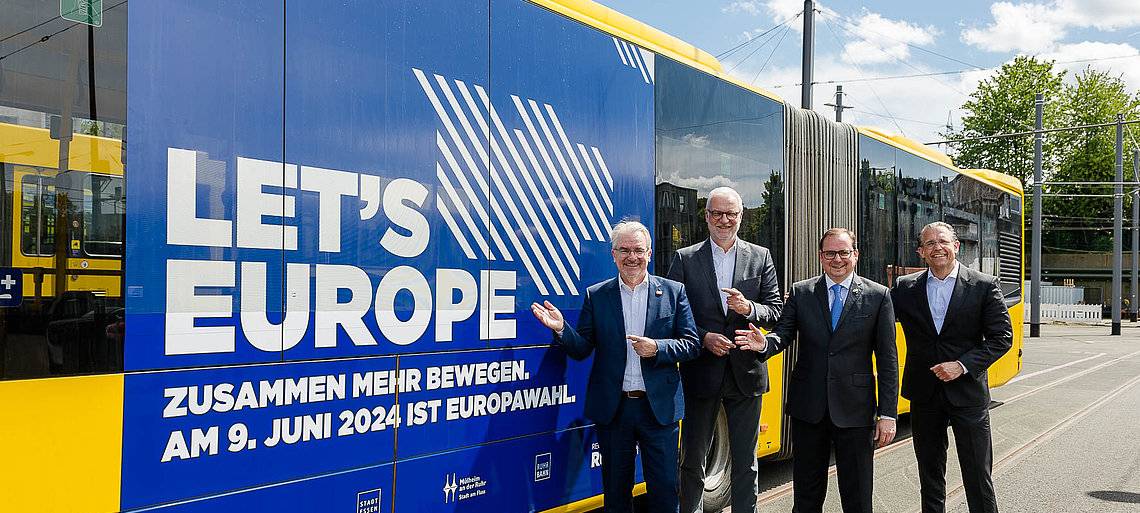 Besondere Busse in Essen: Ruhrbahn unterstützt Europawahl-Kampagne