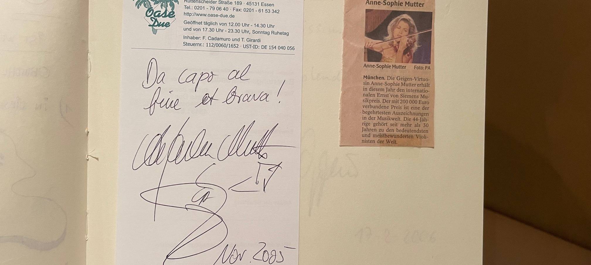 Dieses Lokal in Essen besucht Stargeigerin Anne-Sophie Mutter nach ihren Auftritten