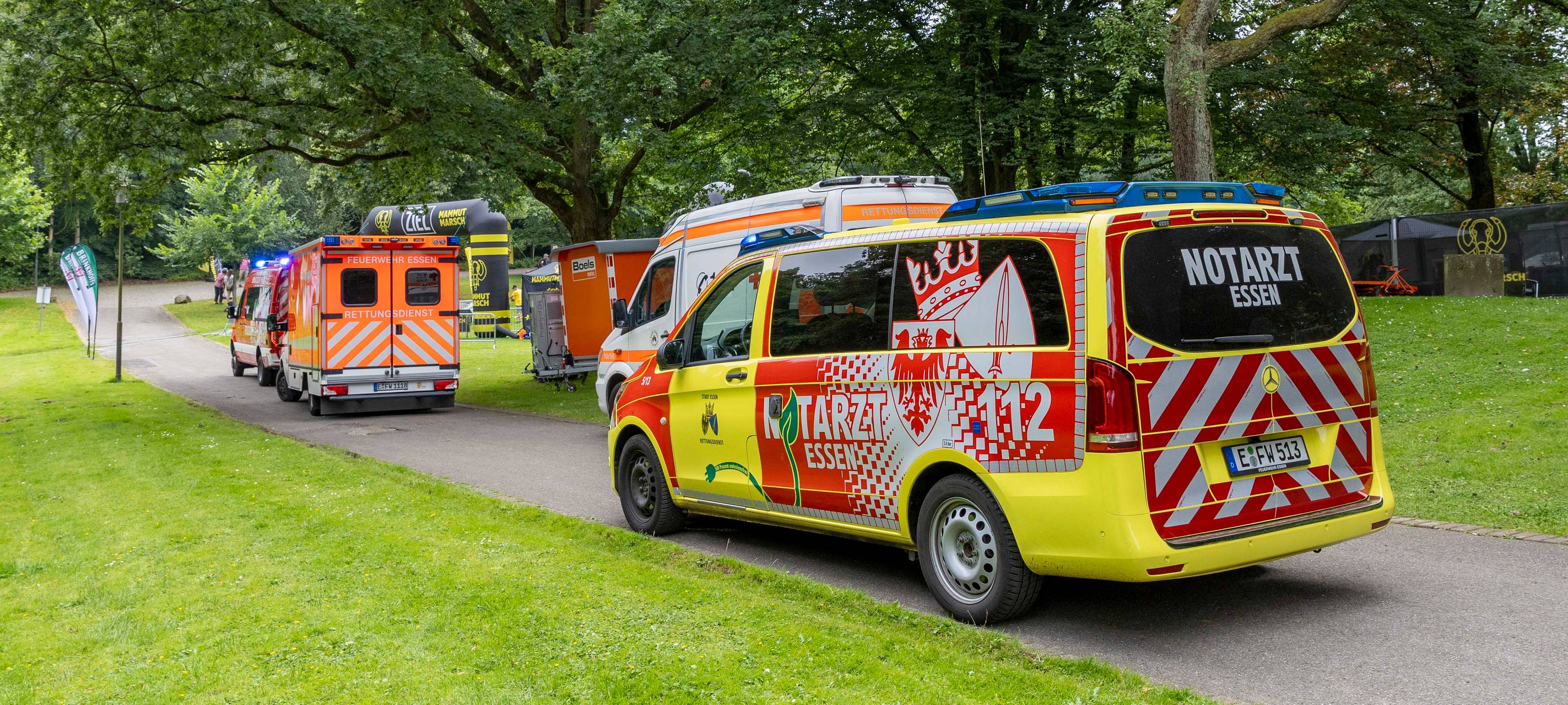 Grugapark in Essen - großer Rettungseinsatz