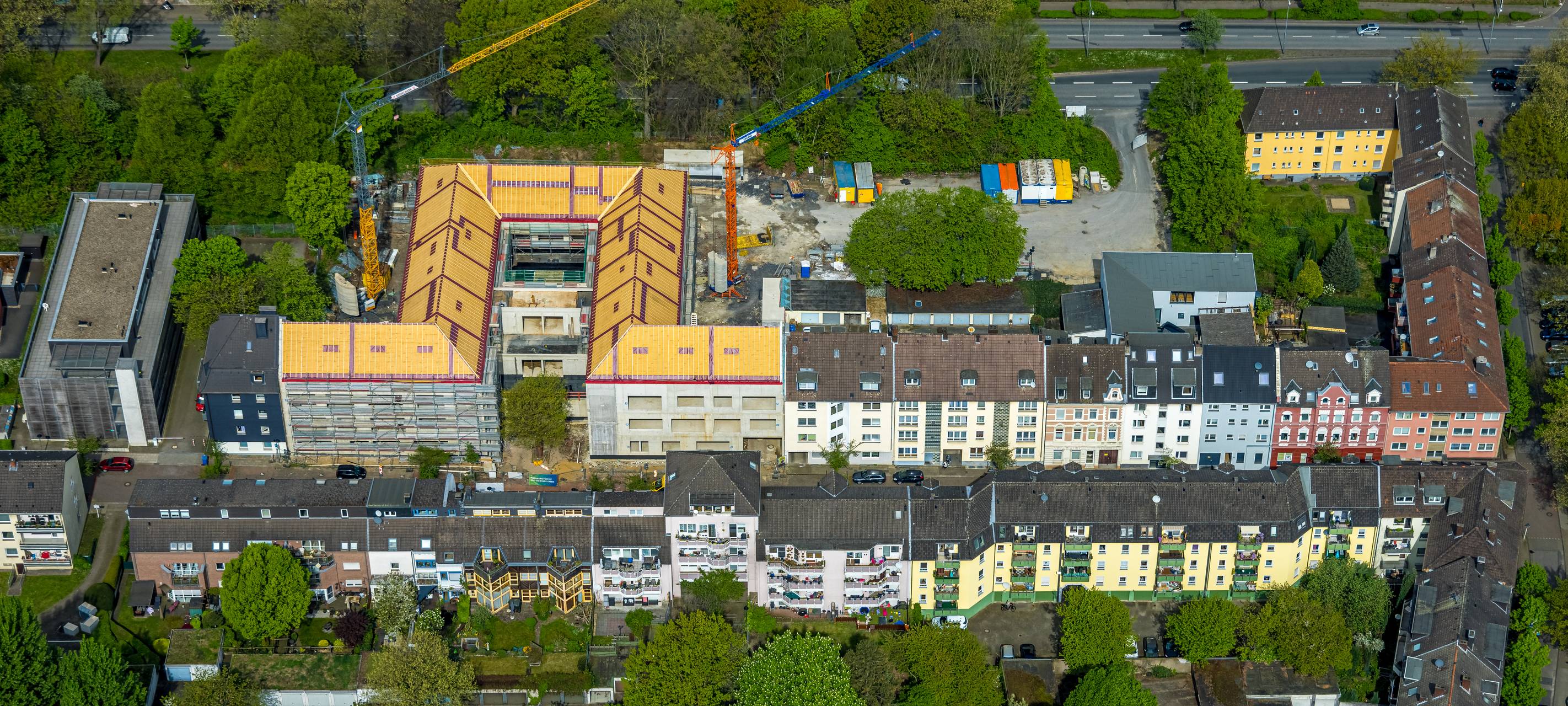 Luftbild, Baustelle und Neubau Tiegelschule Tiegelstraße 27-31, Nordviertel