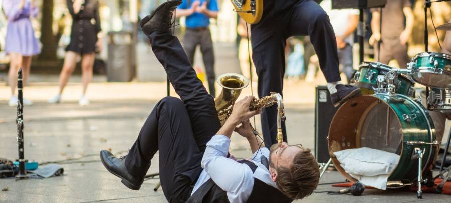 In Essen proben die Künstler für das Straßenkunstfestival