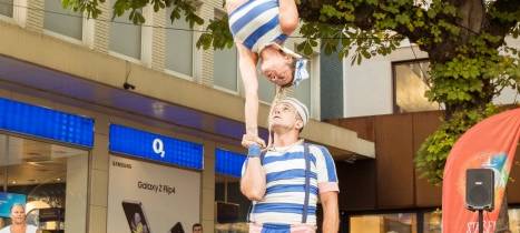 In Essen proben die Künstler für das Straßenkunstfestival