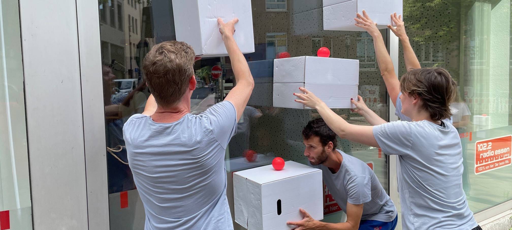 In Essen proben die Künstler für das Straßenkunstfestival