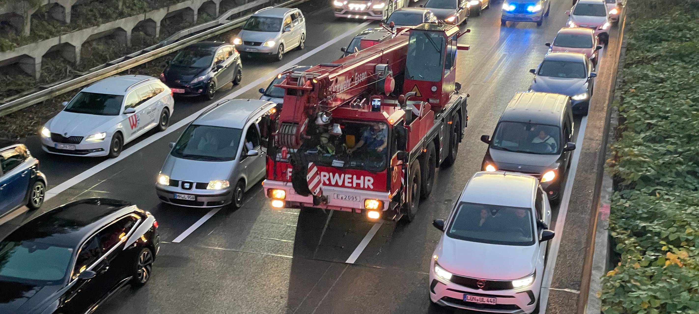 Unfall auf Autobahn in Essen sorgt für lange Staus