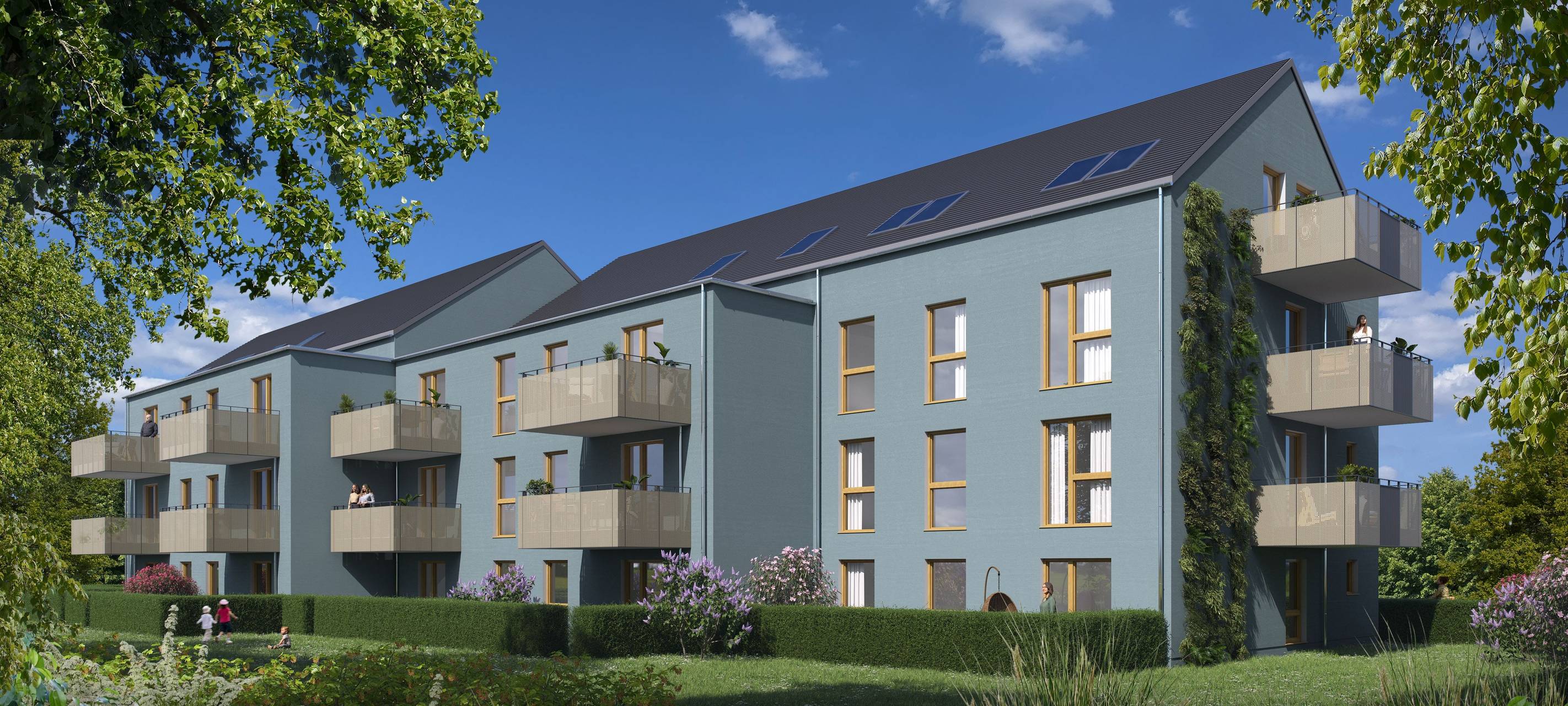 In Essen werden neue Mehrfamilienhäuser gebaut