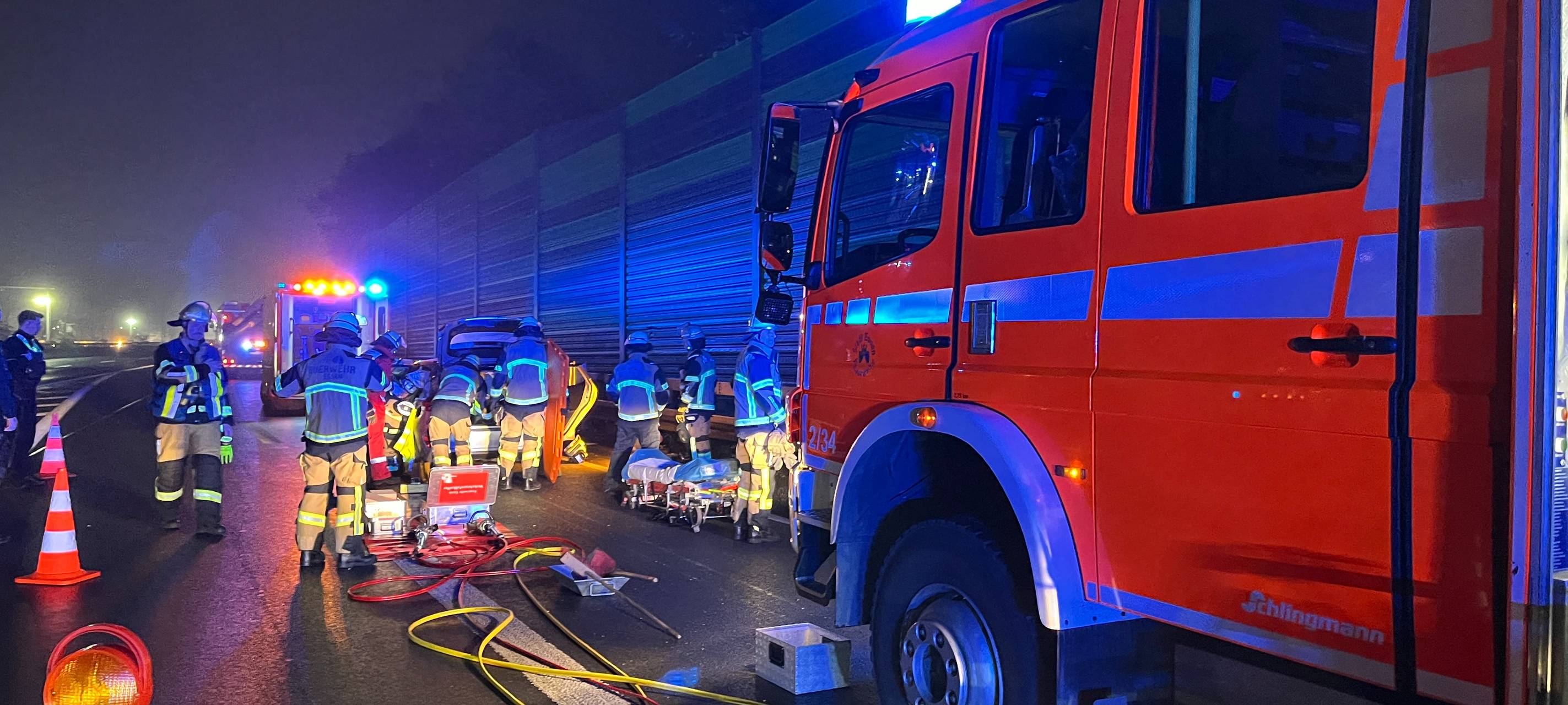 Schwerer Unfall auf A42 bei Essen