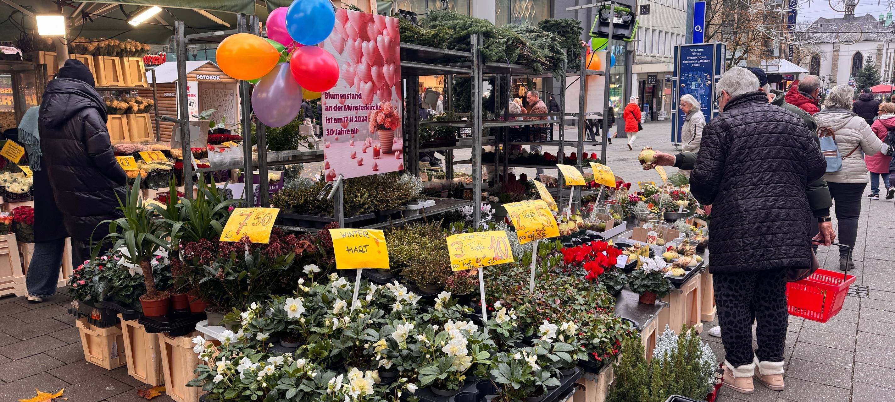 Blumenstand am Dom in Essen wird 30 Jahre alt