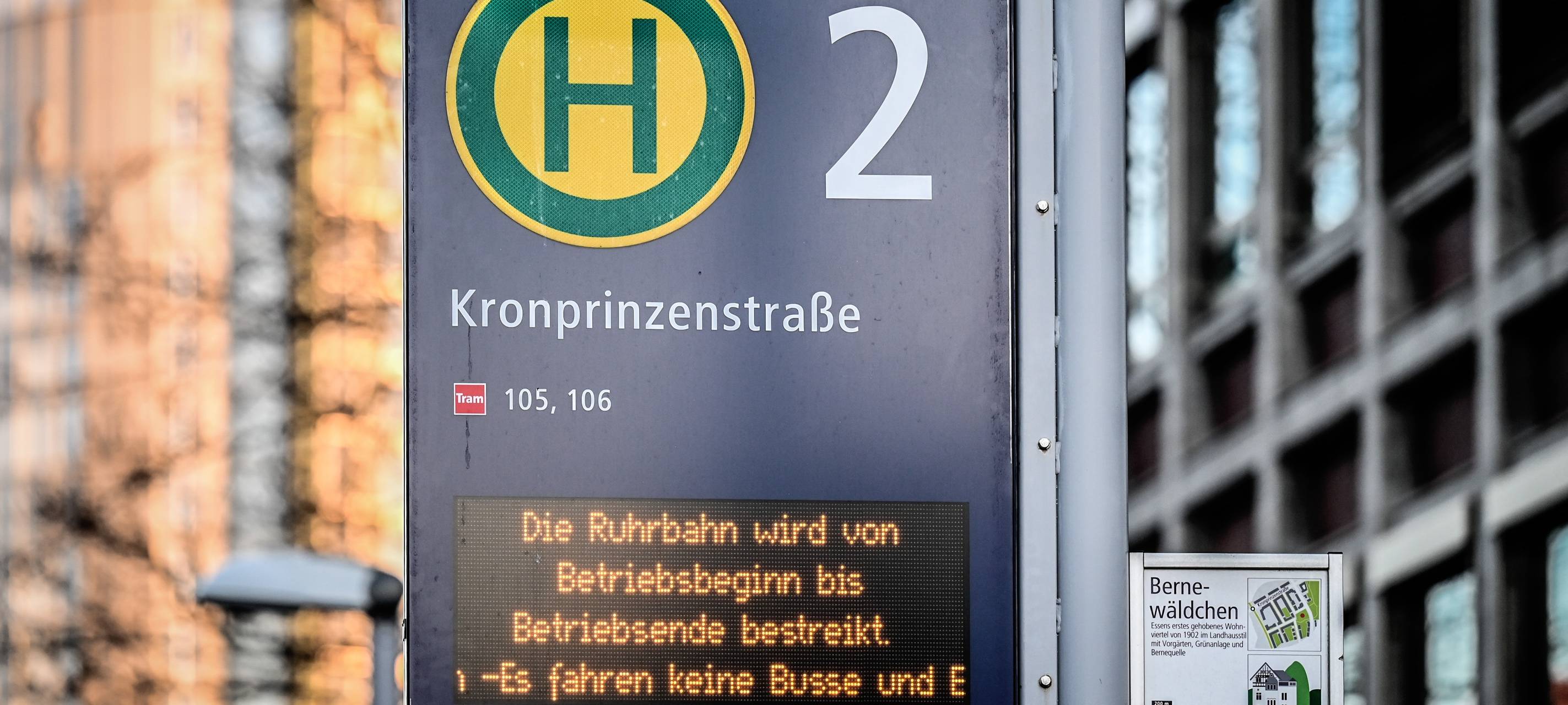 Wieder Warnstreik in Essen - Busse und Bahnen stehen still