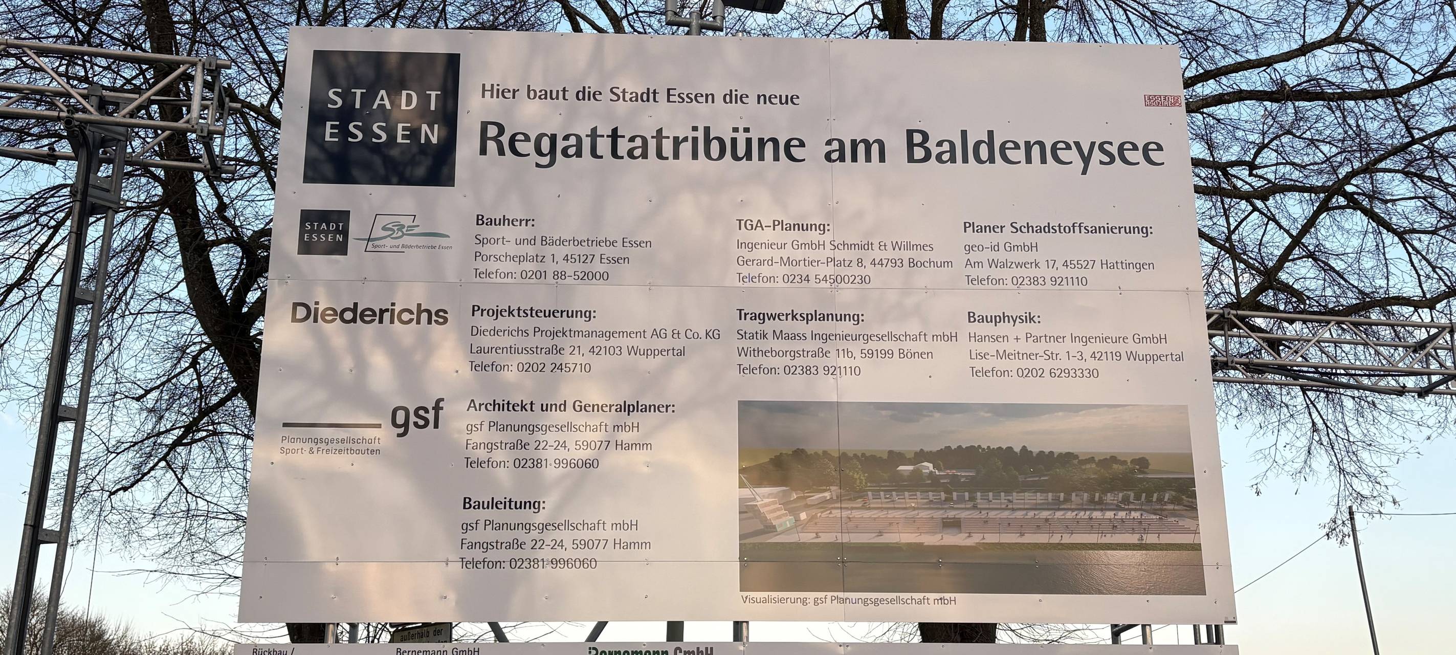 Regattatribüne in Essen bleibt diese Saison eine Baustelle