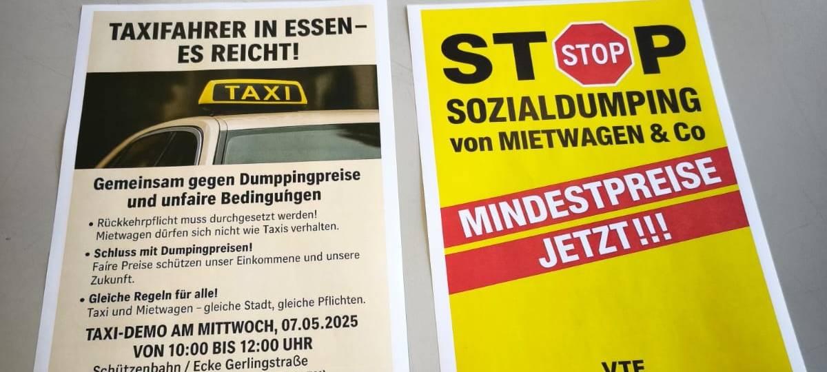 Taxifahrer in Essen: Protest gegen Uber und Co.