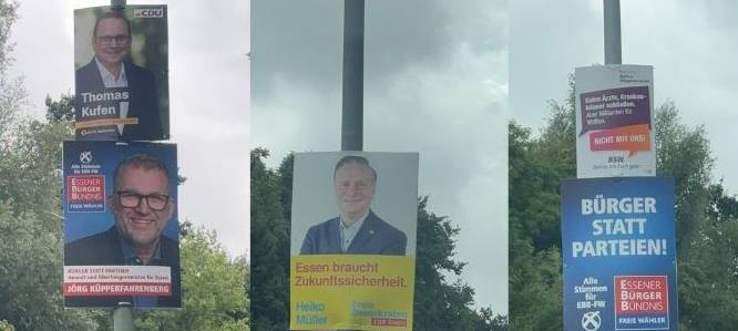 Wahlplakate in Essen zerstört