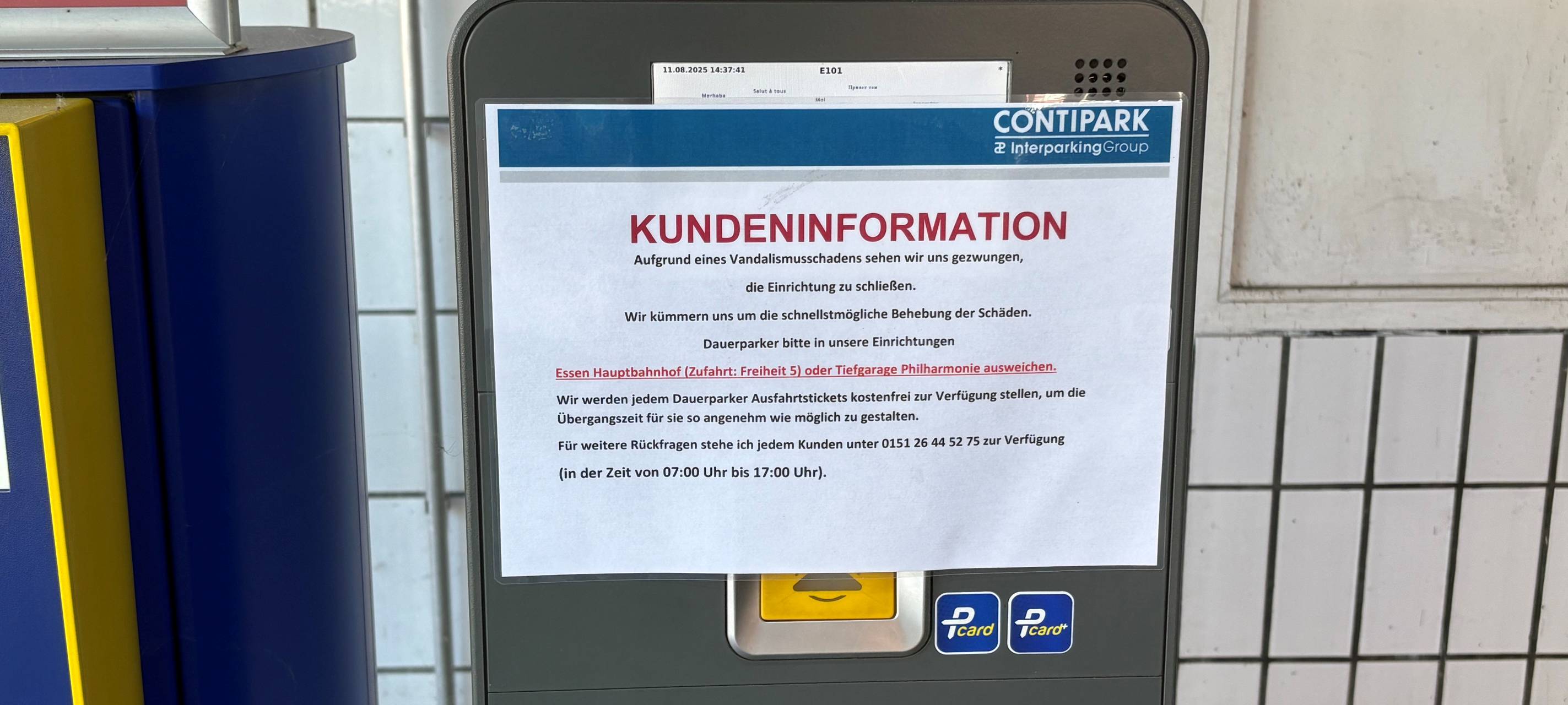 Nächstes Parkhaus in Essen dicht