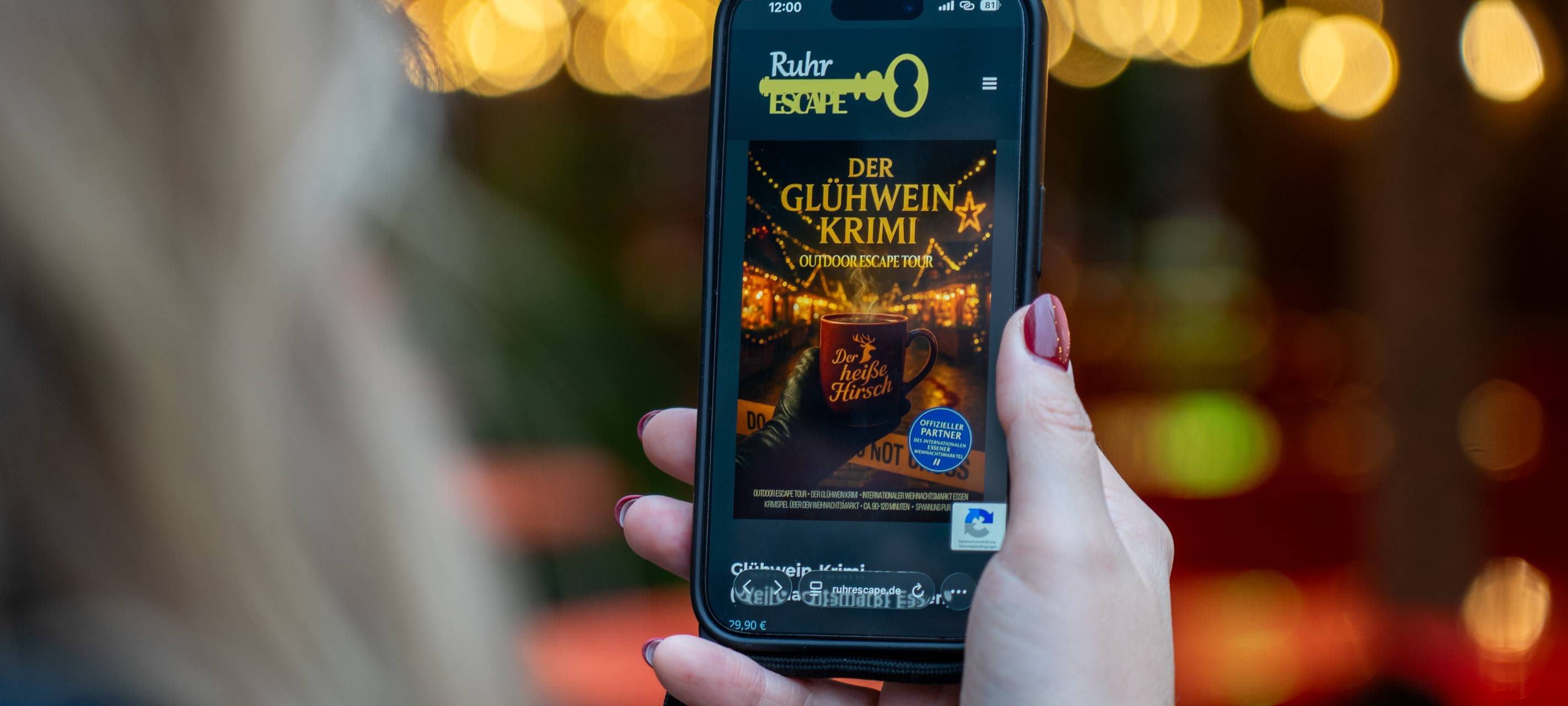 Weihnachtsmarkt Essen als fiktiver Tatort im "Glühwein-Krimi"