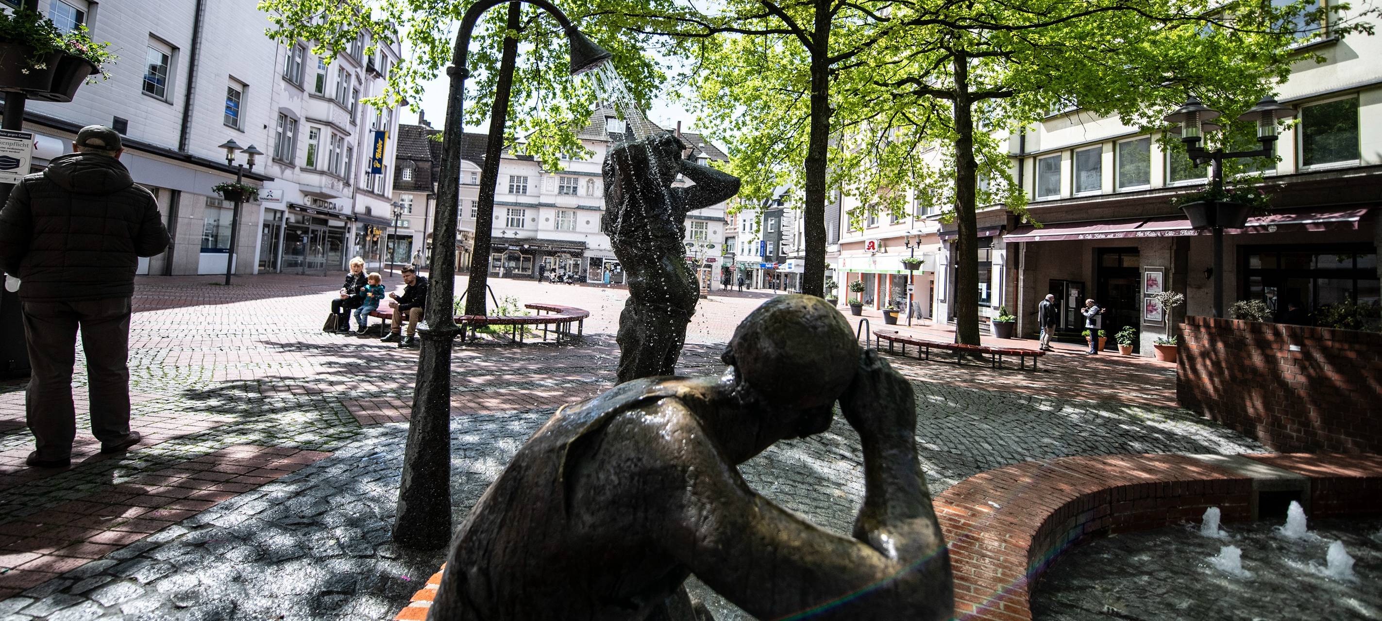 Brunnen in Essen wird repariert