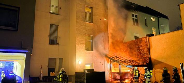 Blick auf die Einsatzstelle; Foto: Feuerwehr Essen