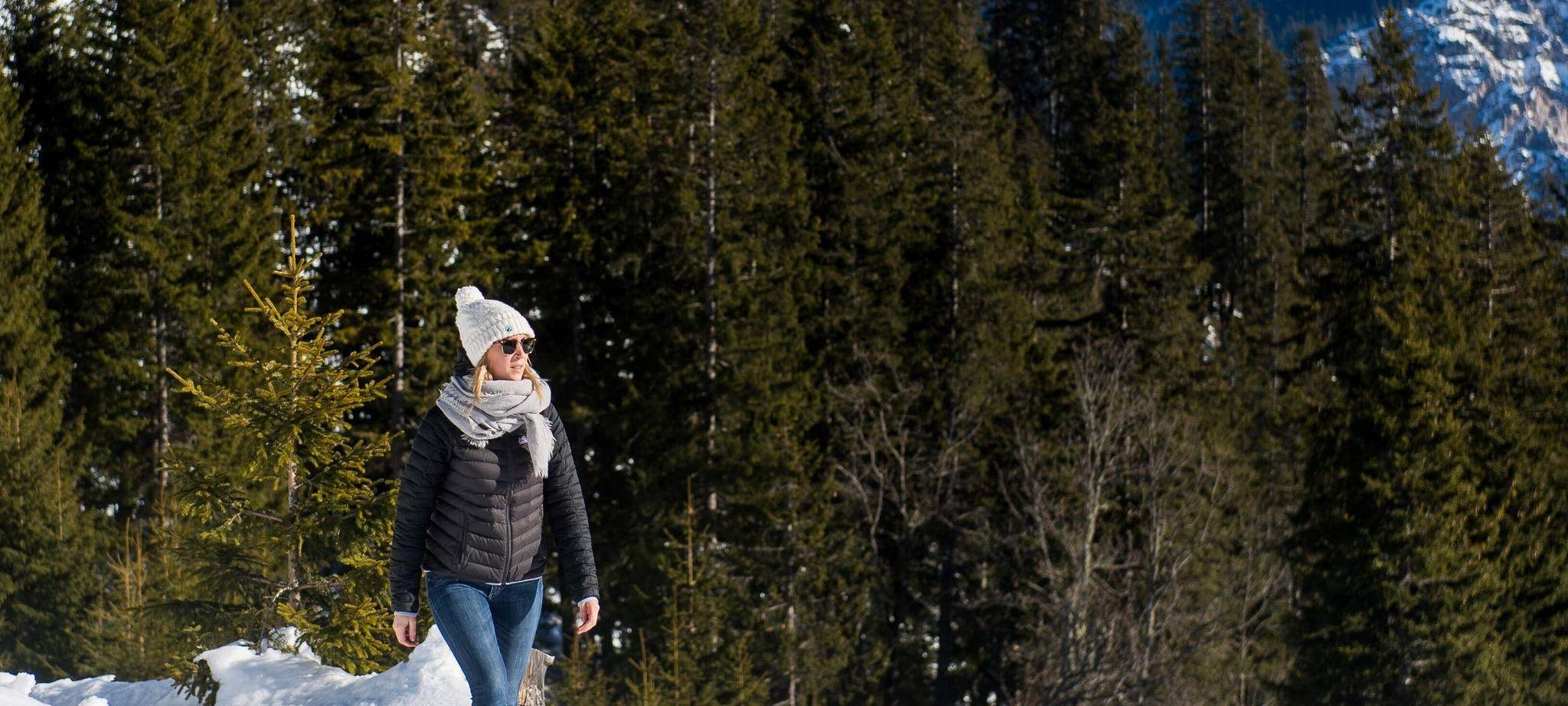 Winterspaziergang im Skigebiet in Garmisch-Partenkirchen