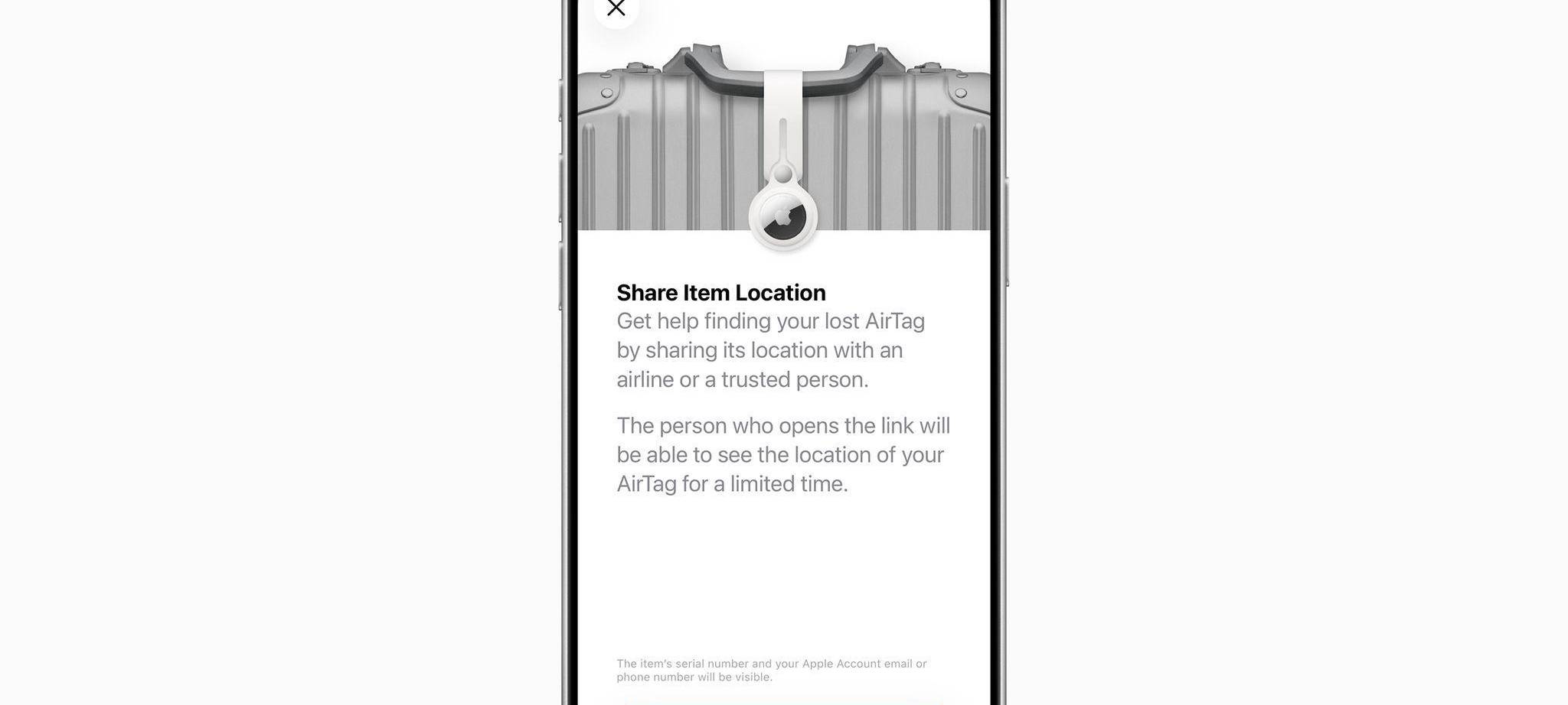Funktion «Objektstandort teilen» von Apple