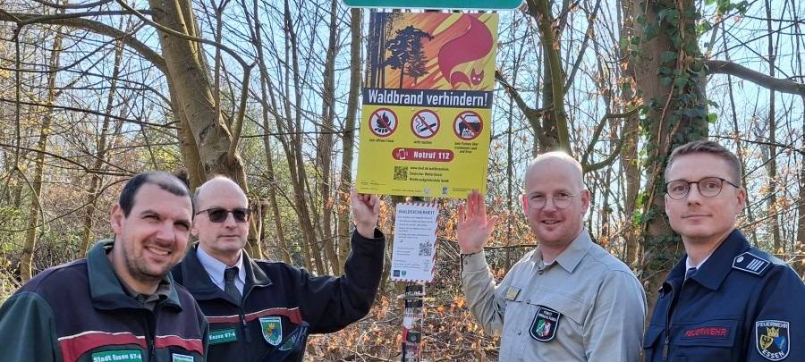 Waldbrandgefahr in Essen - neue Warnschilder im Wald