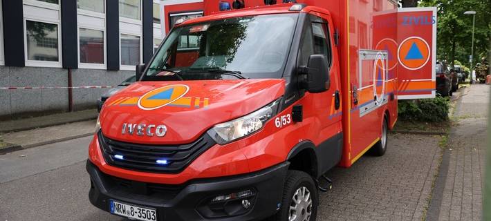 Spezialfahrzeuge der Analytischen Task Force Essen waren vor Ort.