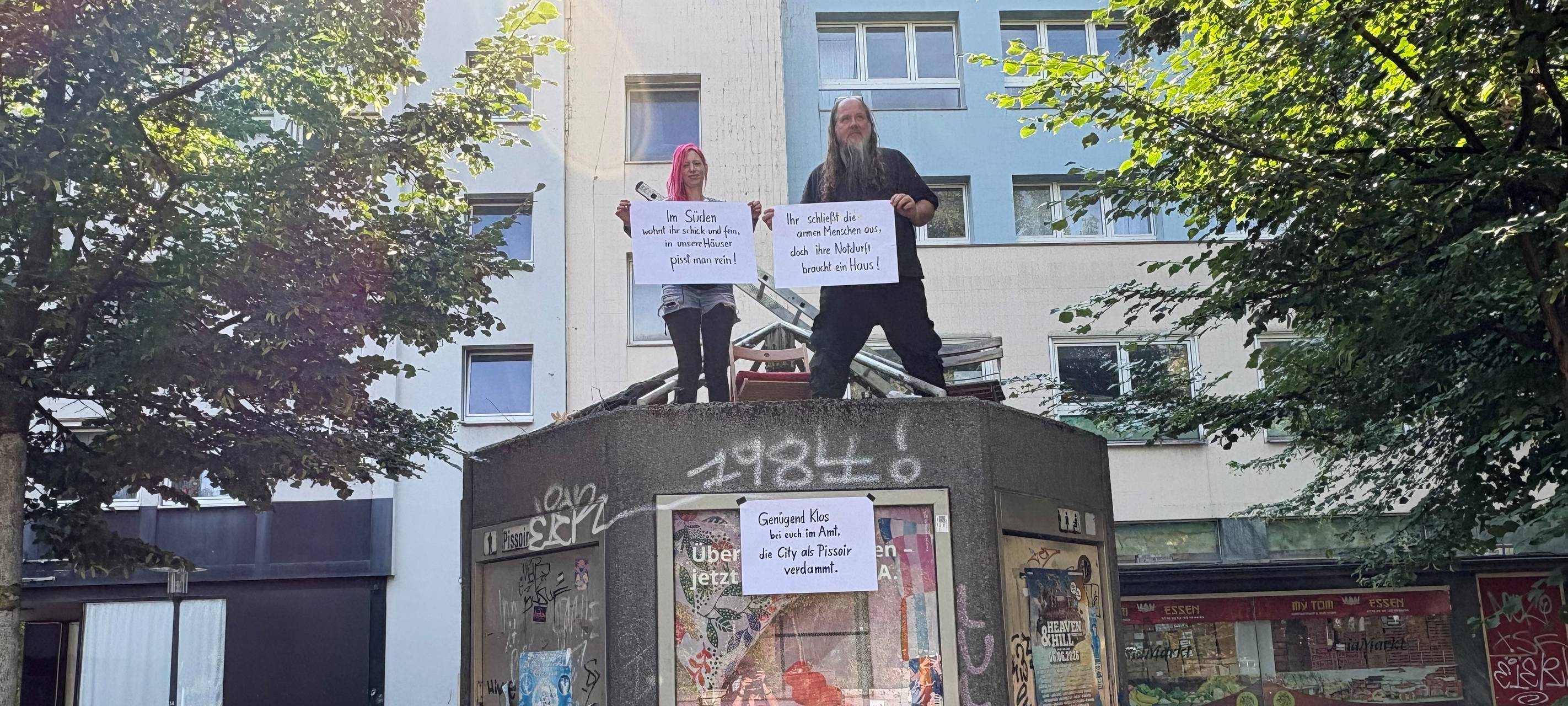 Toilettenhäuschen in Essen ist besetzt