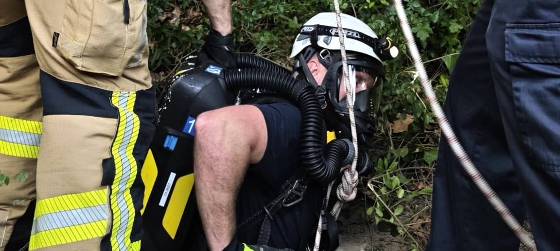 Alter Bunker in Essen: Feuerwehr im Einsatz