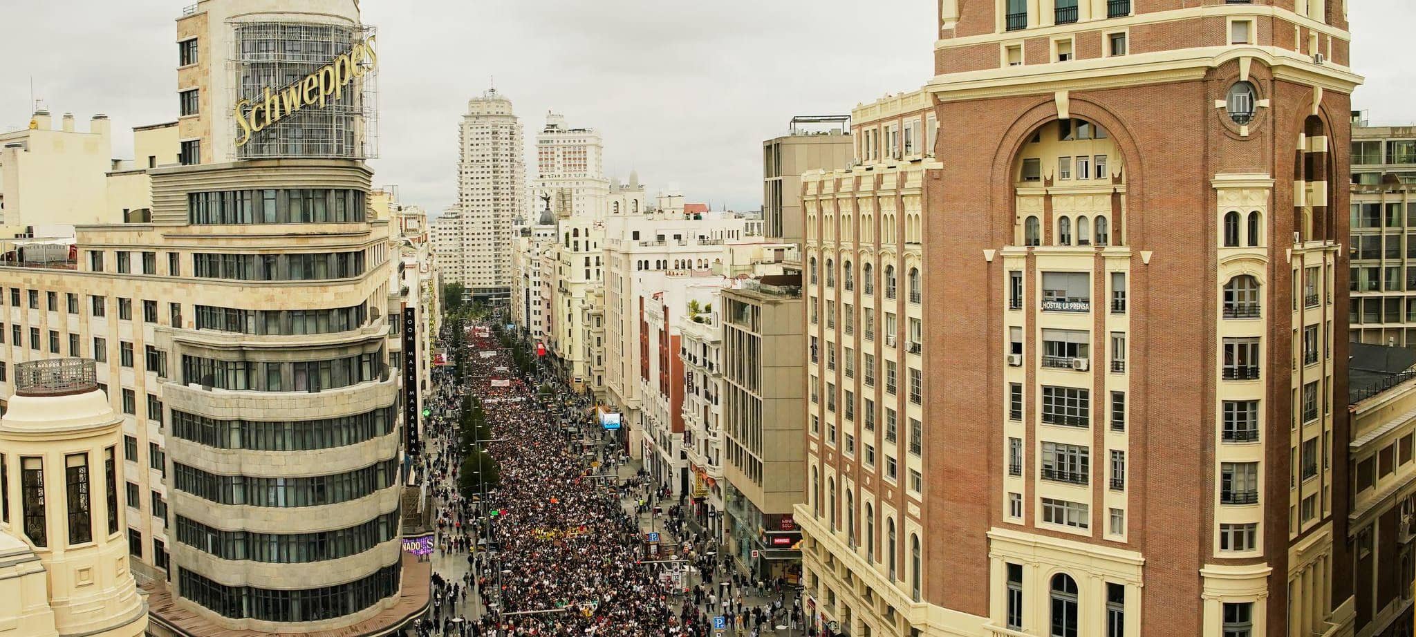 Demonstration gegen hohe Mieten in Madrid