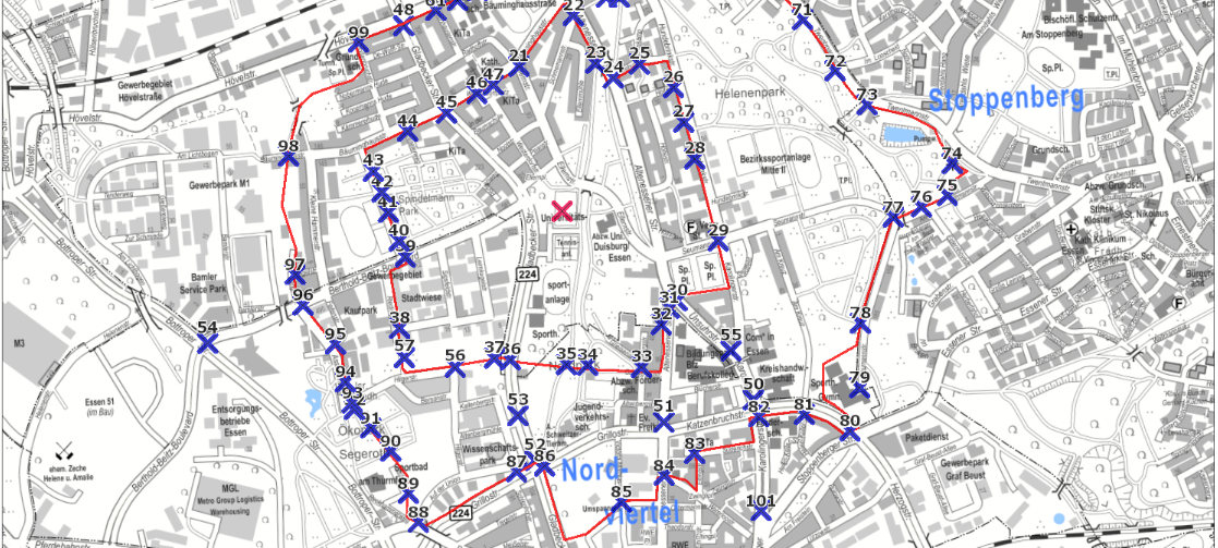 Evakuierungsplan zur Bombenentschärfung in Essen Altenessen