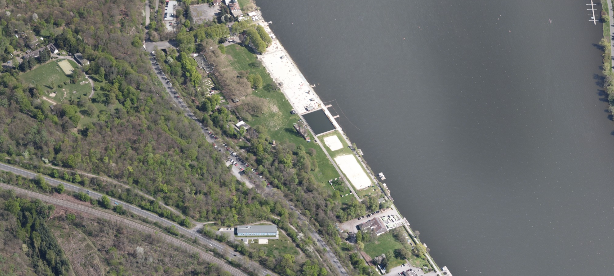 Luftbild des RVR vom Seaside Beach Essen