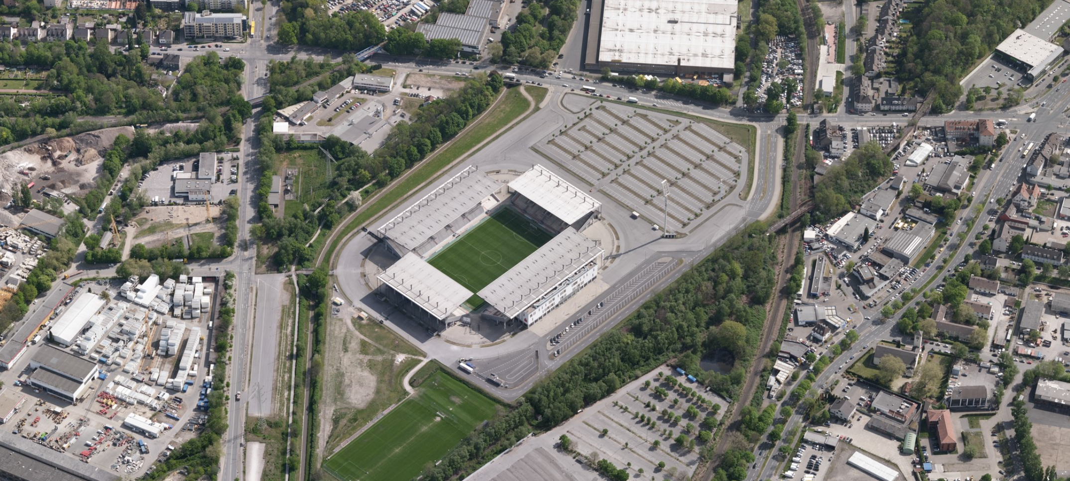 Das Stadion Essen im Luftbild des RVR